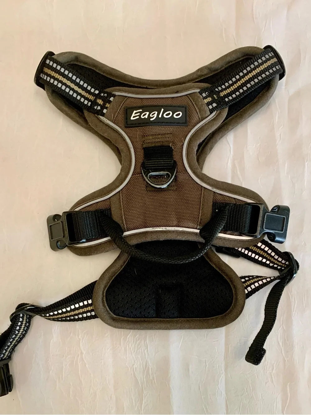Eagloo Brown Padded Dog Harness with Reflective Trim. Small